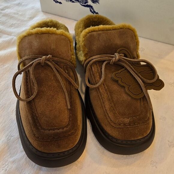 Burberry Suede and Shearling Stony Mules Size 41 main image 9